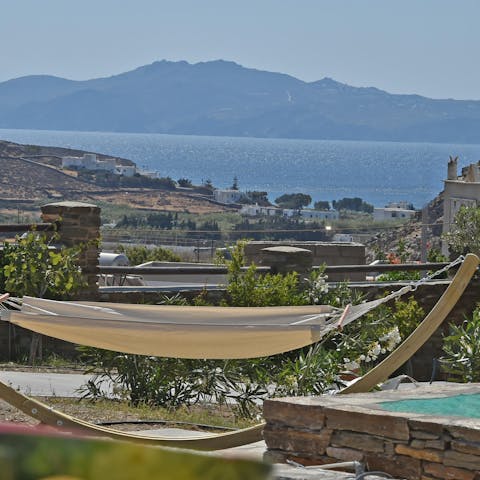 Relax on the hammock with an unbeatable view