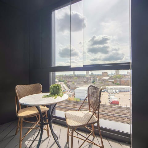 Enjoy your morning coffee in the private winter garden nook