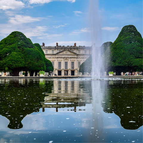 Explore the former residence of kings, Hampton Court, just minutes away