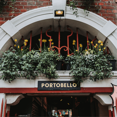 Browse the wares at Portobello Road Market, only a short walk away