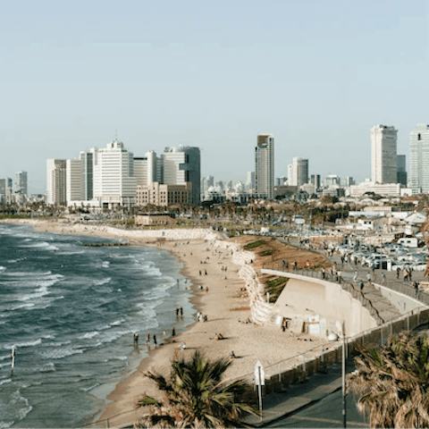 Spend afternoons sprawled out on the beach, a four-minute stroll away
