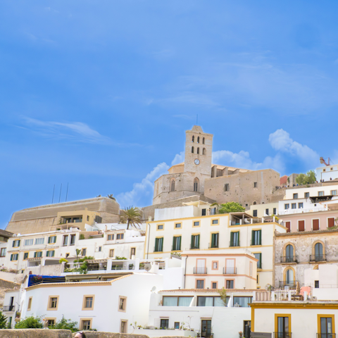 Explore vibrant Ibiza Town, just a fifteen-minute drive away