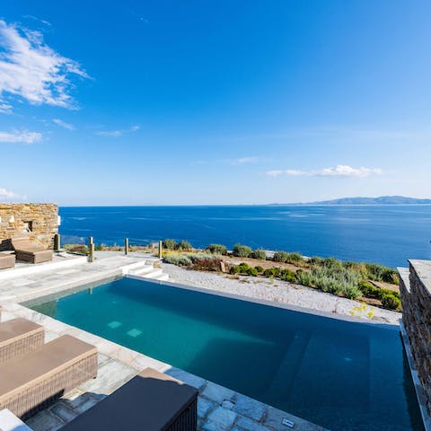 Slip into the infinity-edge pool and float the day away