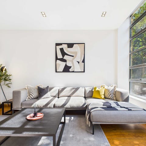 Stretch out on the sofa after a long day exploring London
