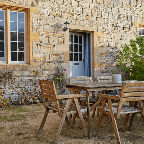 Enjoy afternoon tea out in the garden on sunny days