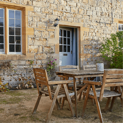 Enjoy afternoon tea out in the garden on sunny days