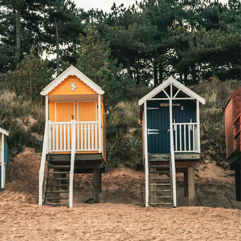 Feel the sand beneath your feet at Wells-Next-The-Sea (just an eleven minute drive away)