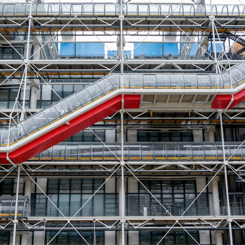 Lose yourself in the bold art and modernist architecture of the Centre Pompidou, just a short stroll away