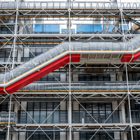Lose yourself in the bold art and modernist architecture of the Centre Pompidou, just a short stroll away