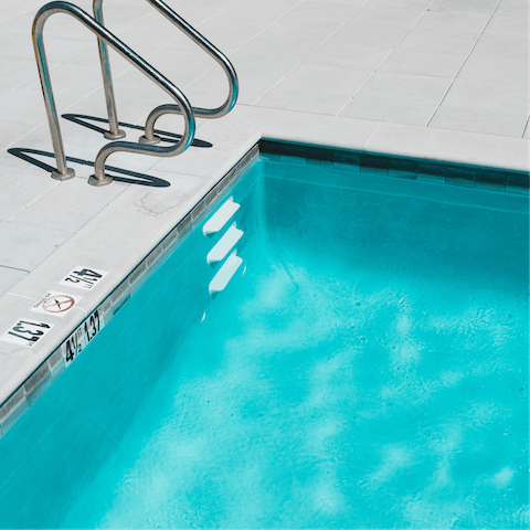 Swim in the community pool a two-minute walk away