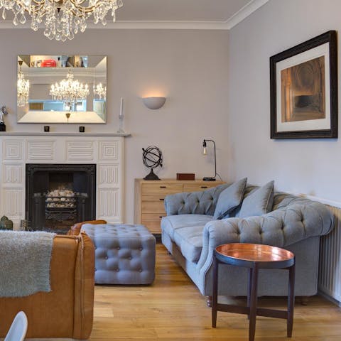Put your feet up in the living space with your book of choice