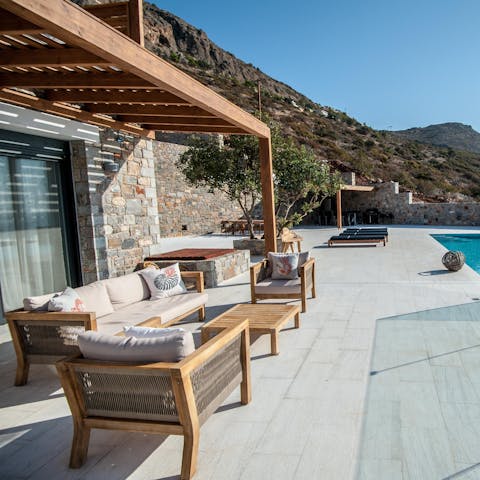 Sip your morning coffee on the terrace as your loved ones splash around in the pool