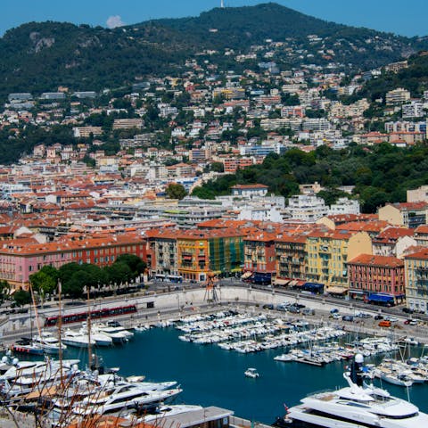 Explore the port of Nice, just a six-minute drive away
