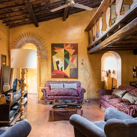 Admire the modern art on the walls