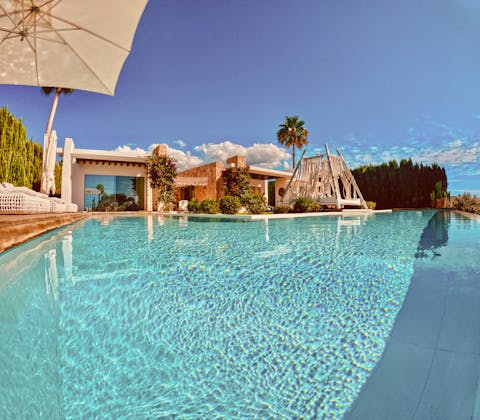 Swim laps of the private pool as the sun warms your skin