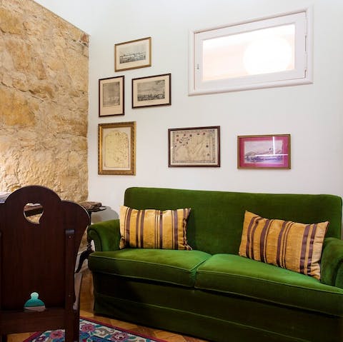 Curl up with a good book in the traditional living areas