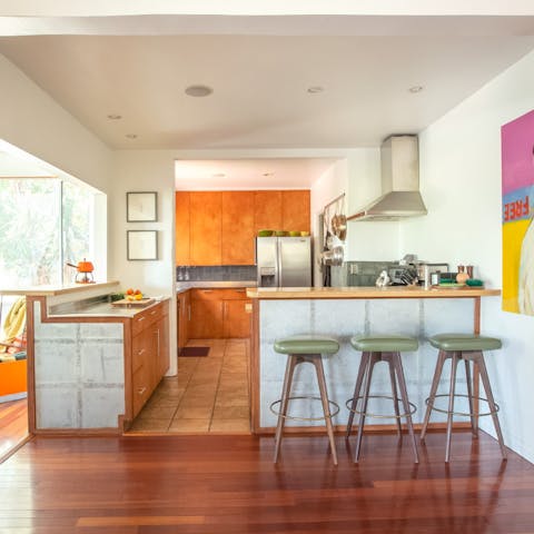 A bright kitchen with never ending views