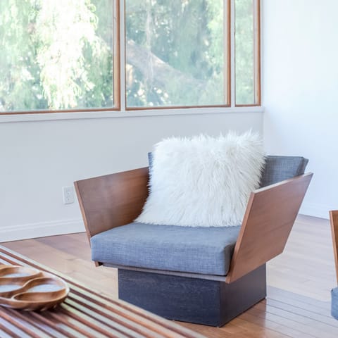 The Scandinavian-styled furniture