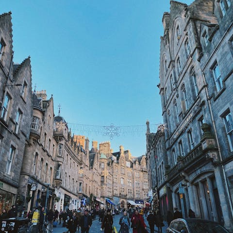 Explore the historic Royal Mile, just a one-minute walk away