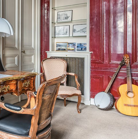 Learn your favourite songs on the guitars in the office