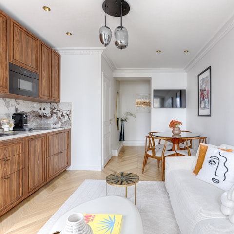 Chill out in the living space after your Parisian adventures