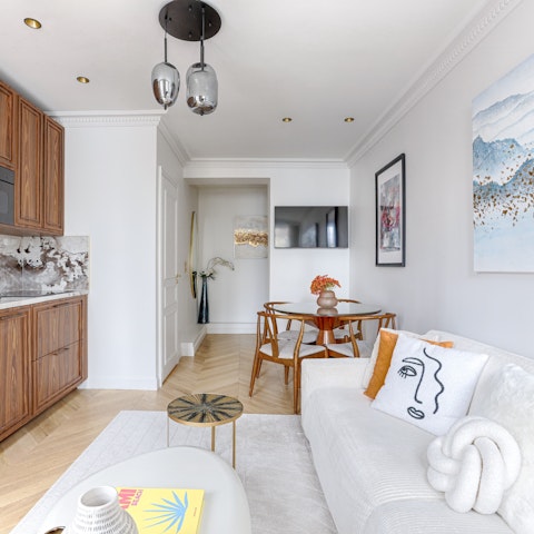 Chill out in the living space after your Parisian adventures