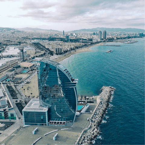 Pack your swimwear and wander down to Barceloneta Beach in thirty-five minutes