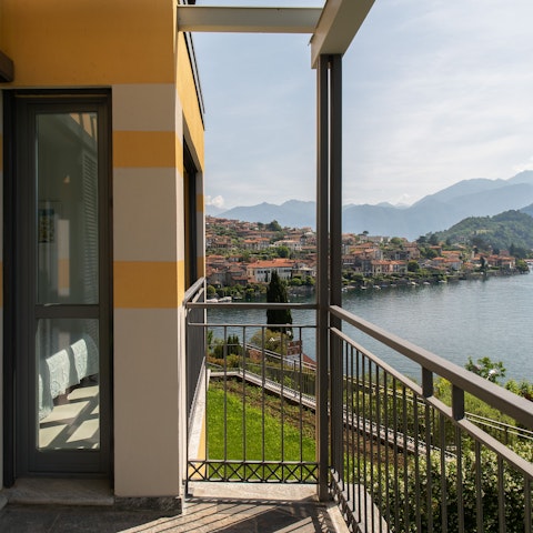 Admire views of Lake Como from the private balcony