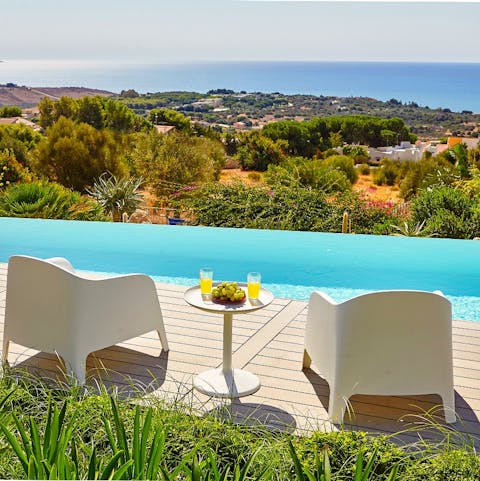Take in the stunning Mediterranean Sea from the terrace