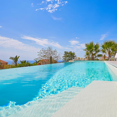 Cool off from the Sicilian sun in the infinity pool