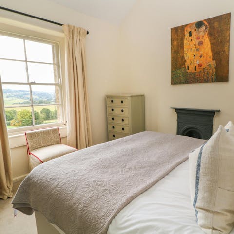 Wake up to stunning countryside views