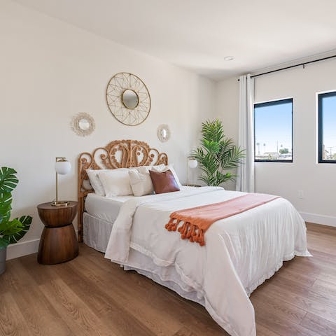 Enjoy the peace and tranquillity of the boho bedrooms