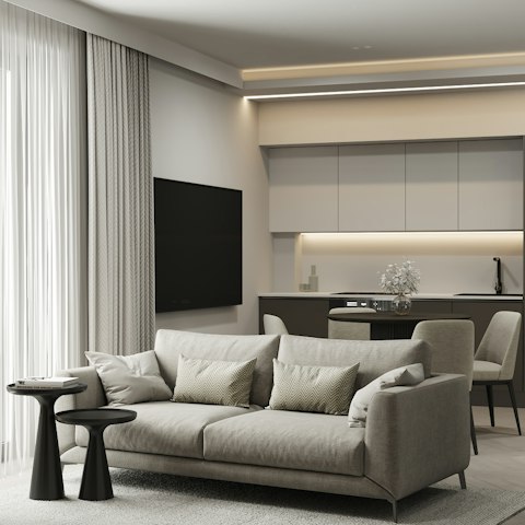 Savour relaxing evening drinks in the living room