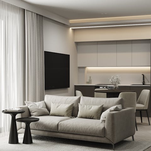 Savour relaxing evening drinks in the living room