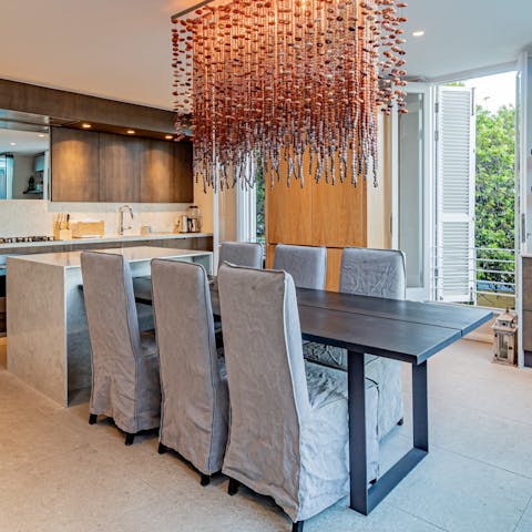 Sit down to an elegant soirée at the dining table