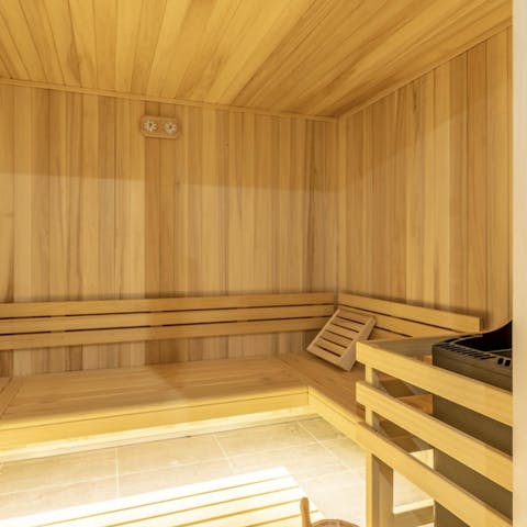 Indulge in a post-ski sauna session to recharge