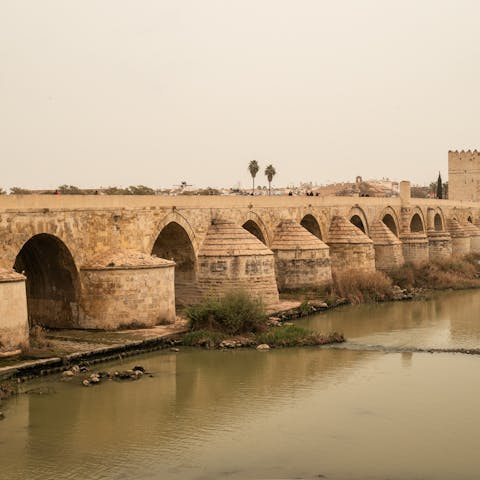 Admire the city from the Roman Bridge of Córdoba, a short drive away
