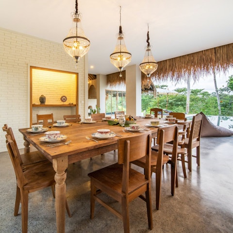 Enjoy meals in the open-air dining space