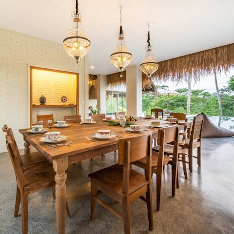 Enjoy meals in the open-air dining space
