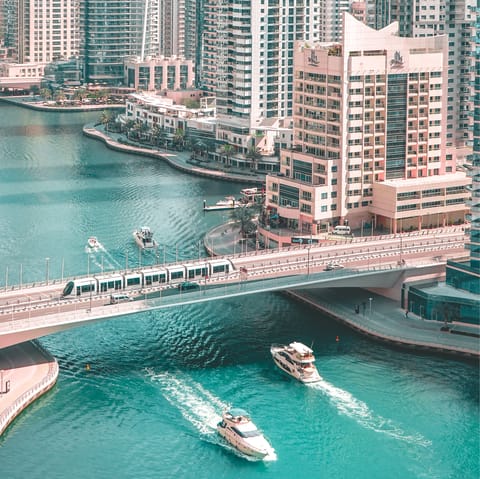 Stay in the bustling Dubai Marina, just a short walk from JBR Beach
