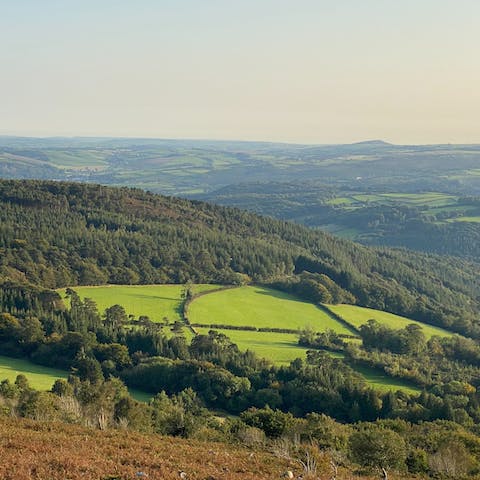 Explore Dartmoor National Park, just a twelve-minute drive away
