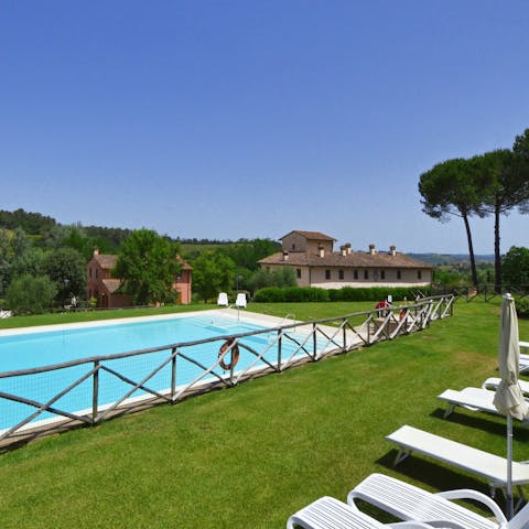 Cool off in the residents' pool in the heat of the midday sun