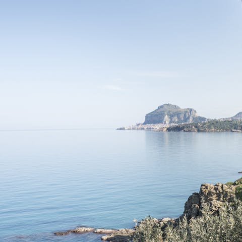 Watch over Cefalù or take the thirteen-minute drive to its stunning historic centre