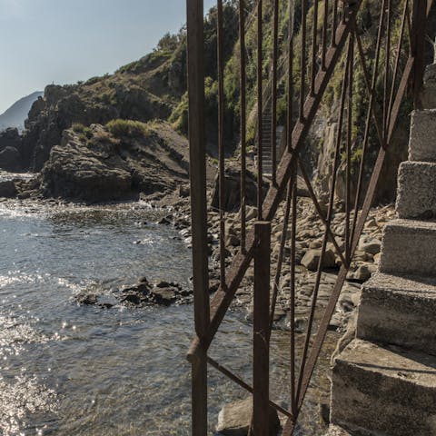 Follow the steps down to the Tyrrhenian Sea