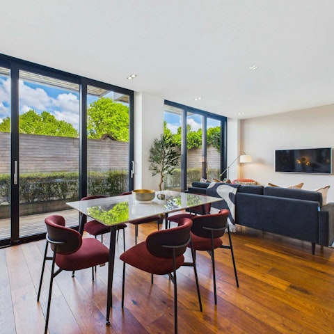 Wind down with evening drinks in the living room