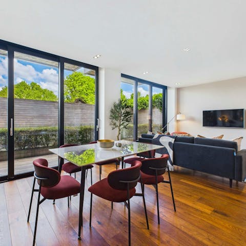 Wind down with evening drinks in the living room