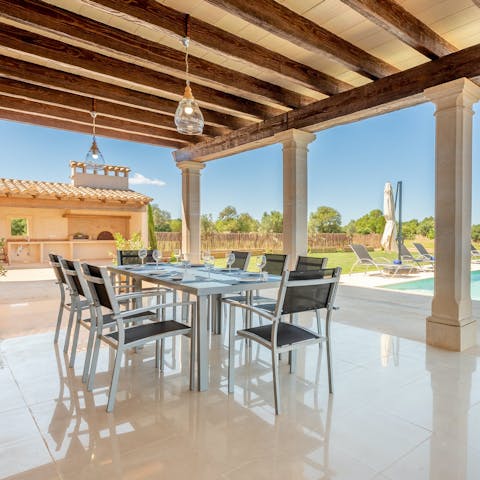 Cook fresh seafood on the barbecue and dine on the terrace