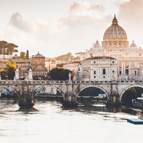 Explore Rome, including Castel Sant'Angelo, a short stroll away