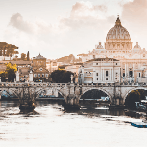 Explore Rome, including Castel Sant'Angelo, a short stroll away