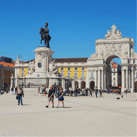 Explore Praça do Comércio, also a four-minute stroll from this home